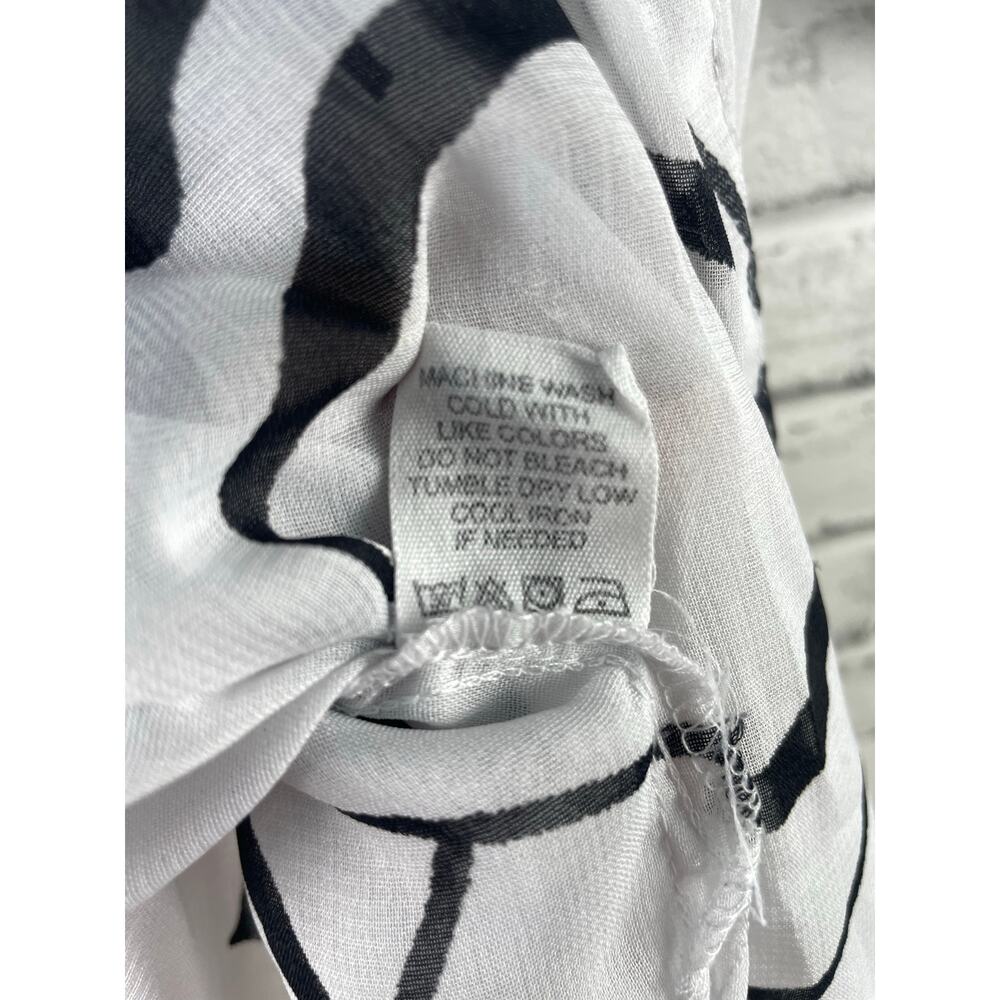 Live 4 Truth Chiffon Sheer Letter Print Button Down Tunic Top Shirt XL White - Picture 5 of 9